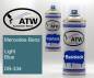Preview: Mercedes-Benz, Light Blue, DB-334: 400ml Sprühdose + 400ml Klarlack - Set, von ATW Autoteile West.